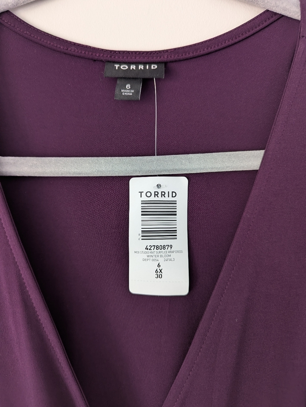 NWT Torrid 6X Midi Studio Knit Surplice Wrap Dress in Winter Bloom Stretch - Picture 6 of 12